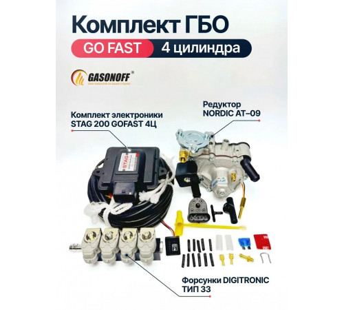 Комплект ГБО ОРИГИНАЛ AC STAG 200 GoFast пропан 4 цилиндра до 170 л.с. NEW_2026